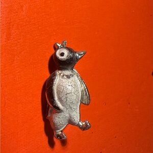 Elegant Silver Penguin Brooch, Marked